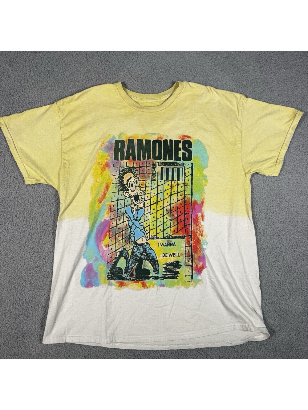 RAMONES I Wanna Be Well Escape From New York Tour Size L/XL Shirt Tie Dye